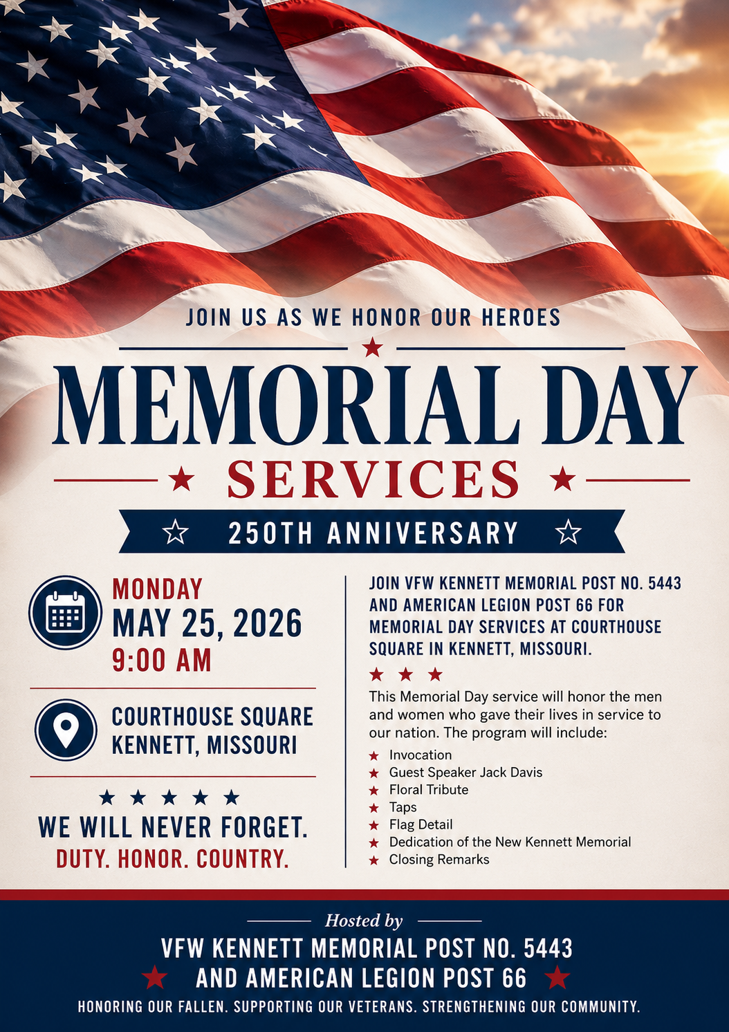 Photo for Memorial Day Services – 250th Anniversary